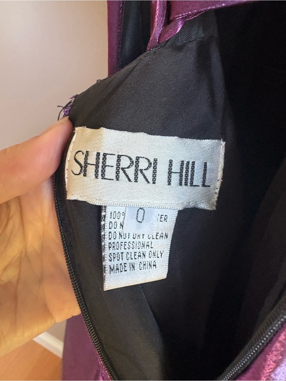 Sherri Hill Satin A-Line Prom Dress Gown Special Occasion Deep Purple Size 0 - Picture 11 of 12